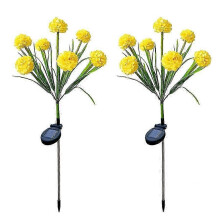 (Yellow)Outdoor LED 7 Solar Simulation Flower Lights, 2 Pack 2025
