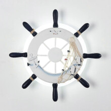 Lampada da soffitto con timone nautico, lampada da parete, pirata, marinaio, regolazione della nave