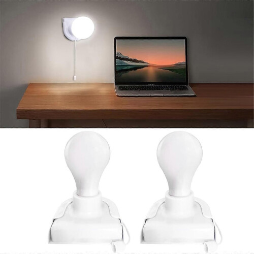2 Pack Stick Up Battery Operated Light Bulb, Closet Light Bulb, Self Adhesive Wall Mounted Light Fix 1