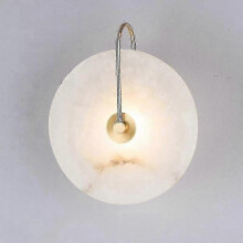 (asta dorata-marmo 16 cm) Applique a LED con decorazioni in marmo spagnolo naturale, lampada da parete