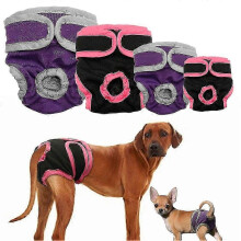 (L-Nero) Pannolini lavabili per cani femmine, fasce riutilizzabili per cani femmine, super assorbenti