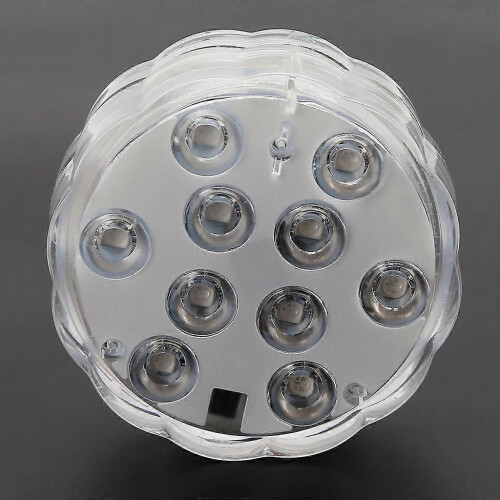 Submersible LED Light With Remote Controller Waterproof RGB Multi-color 10-LED L 1