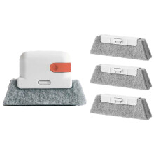 (Orange rot plus 3) Mehrzweck-Fensterbank-Schienenreiniger-Kits, 3 langlebige Bürstenaufsätze für harte