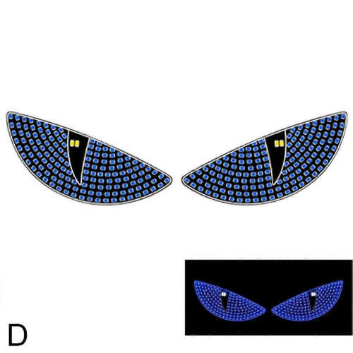 (2pcs Blue)2pcs blue (D) $ new cross-border car dynamic eye lights devil eye LED decorative lights expression