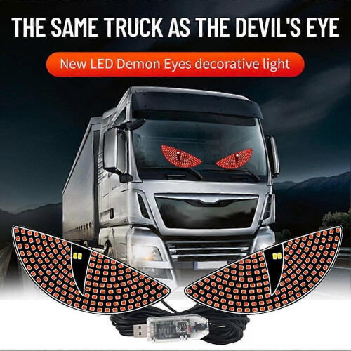 (2pcs Blue)2pcs blue (D) $ new cross-border car dynamic eye lights devil eye LED decorative lights expression 2