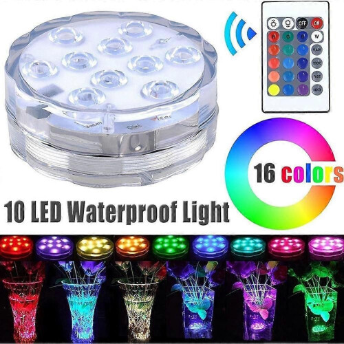 (1PCS)Submersible LED Lights RGB Multicolor Changing Waterproof Lamp & Remote Control 1