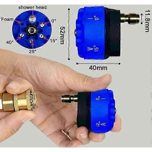 (1.2 hole outlet)Stainless Steel Multi-function Power Washer Spray Nozzle,6 in 1 Quick Change 2