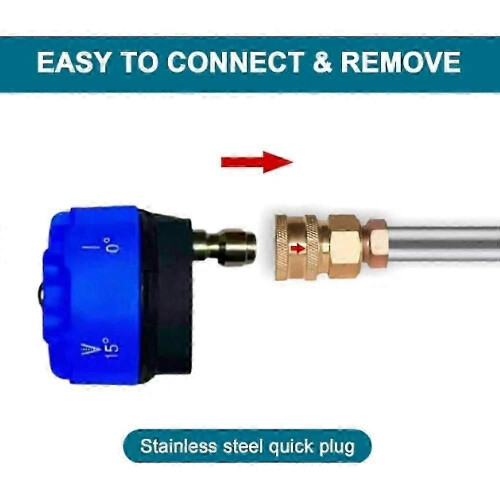 (1.2 hole outlet)Stainless Steel Multi-function Power Washer Spray Nozzle,6 in 1 Quick Change 1