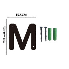(M-A)Cast Wrought Iron Black Antique House Door Alphabet Letters and Numbers Signs