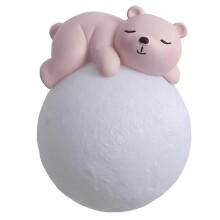 (Modello Orso - Rosa) Lampada da parete a LED moderna dimmerabile cablata per camera da letto dei bambini,