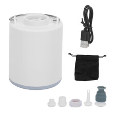 (White)Pet Outdoor Air Mini Portable Lighting Dual Purpose Camp Light Outdoor Air Cushion Electric Pump