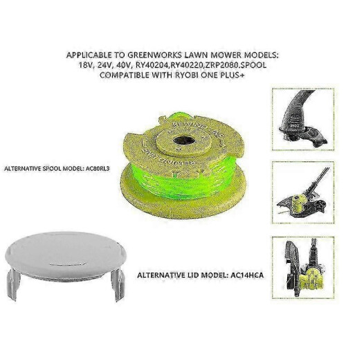 (6pcs)2025 Replacement Spool Cap for Ryobi One+ Series 18V-40V Tools - Model AC14HCA 2