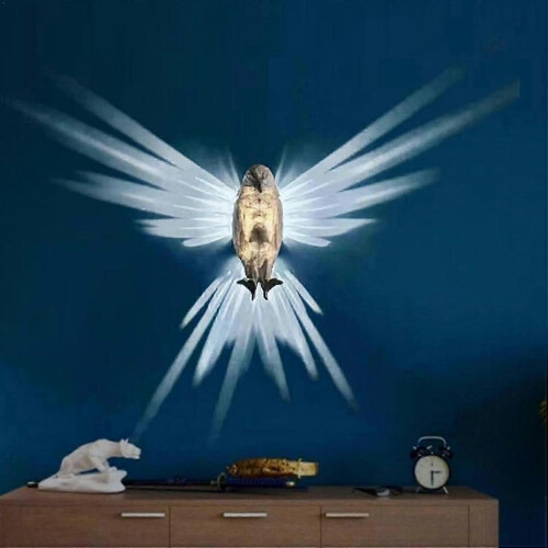 (Eagle)Owl Wall Light, Bald Eagle Wall Light, 2Pcs 3D Animals LED Wall Lights, Battery Operated Resin 1