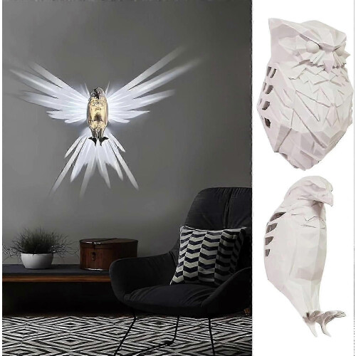 (Eagle and owl)Owl Wall Light, Bald Eagle Wall Light, 2Pcs 3D Animals LED Wall Lights, Battery Operated 2