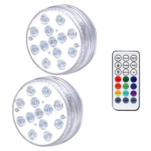 (2 lamp 1 remote)Underwater Swimming Pool Lights 13 LED Submersible Magnetic Pond Fountain Lights, IP68
