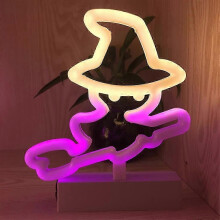 (Ghost)Halloween Decoration LED Light Witch Hat Candy Night Light Party Ornaments Lamp for Bedroom Bar