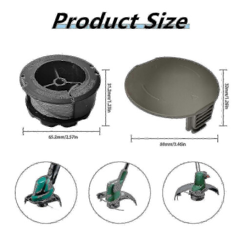 (6 spools 1 cap)Bosch Universal Grasscut Trimmer Spool Replacement 4 Spools 1 Cap F016800570 1