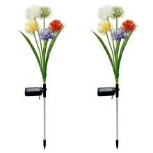 (2 pack)Solar Dandelion Flowers LED Outdoor Lights IP65 Waterproof 5 Heads Per Bundle for Home Park