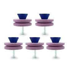 (Pink) 5PCS Rasenmäher-Klingenschärfer Verschleißfester Doppelschicht-Schleifkopf Mäher-Schleifwerkzeug