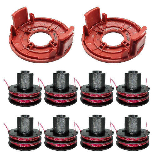 (8 Spool + 2 Spool Cap)Grass Trimmer Replacement Spool with Cap, Compatible with 350 450 550 Models,