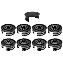 (8 Spool + 1 Spool Cap)Grass Trimmer Spool Set with Cap for Lawn Mower Accessories Compatible TLP-01
