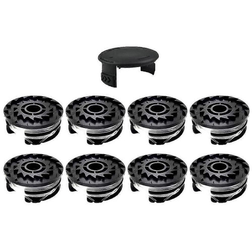 (8 Spool + 1 Spool Cap)Grass Trimmer Spool Set with Cap for Lawn Mower Accessories Compatible TLP-01
