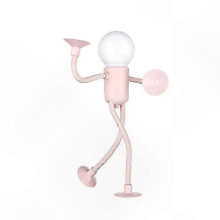 (pink)Adjustable Shape Sportsman LED Night Light with Vacuum Adhesion and Button Battery Power