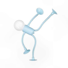 (blue)Adjustable Shape Sportsman LED Night Light with Vacuum Adhesion and Button Battery Power