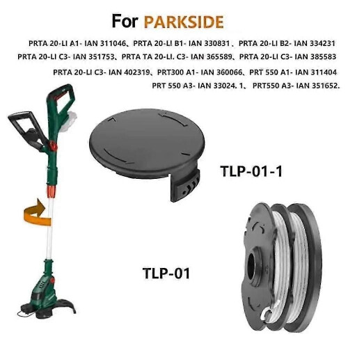 (2 Spool + 1 Spool Cap)Grass Trimmer Spool Set with Cap for Lawn Mower Accessories Compatible TLP-01 1