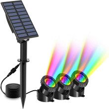 (M)Solar Pond Lights, 3 in 1 RGB Color Changing Underwater Pond Lights, Outdoor Waterproof LED Landscape