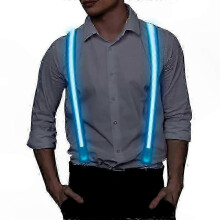(blue)Glowing LED Suspenders for Parties and Events with Light-Up Feature