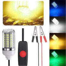 (Yellow)2025 12-24V LED Submersible Freshwater Saltwater Underwater Night Fishing Light Lamp