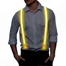 (yellow)Glowing LED Suspenders for Parties and Events with Light-Up Feature