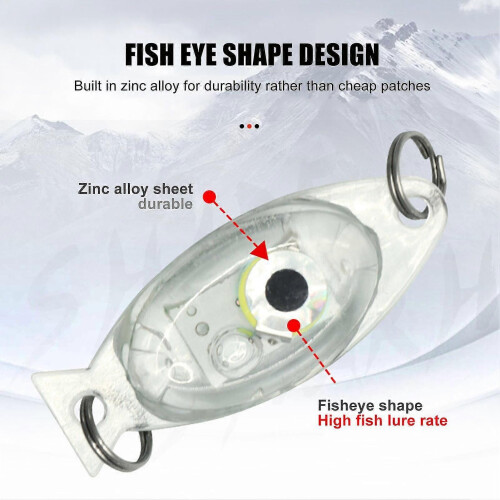 (Multicolour)Fish Finder Underwater Flash Lamp Deep Drop Underwater Eye Shape Submersible Light For 1