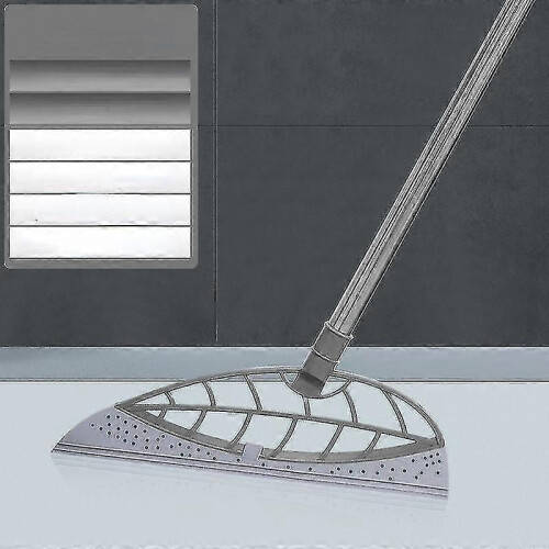 (Grey)Multifunction Magic Broom, 2-in-1 Sweeper, Rubber Squeegee Broom For Floor, Scraping Silicone