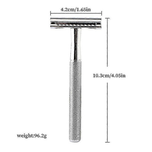 (Silver)Vintage Razor Manual Double Sided Blade Safe Operation Retro High Quality 1