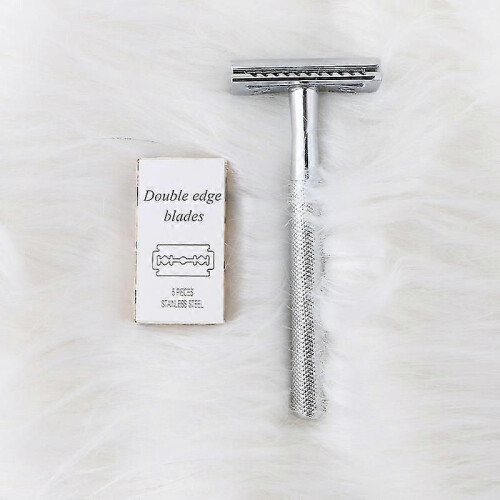 (Silver)Vintage Razor Manual Double Sided Blade Safe Operation Retro High Quality 2
