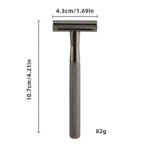 (Black)Vintage Razor Manual Double Sided Blade Safe Operation Retro High Quality 1