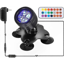 (A)LED Submersible Spotlights, IP68 Waterproof Color-Changing Pond Lights with Remote, 360 Underwater
