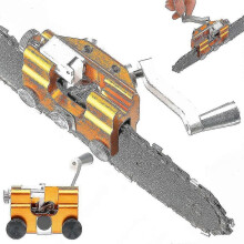 (Yellow)Portable Manual Chainsaw Chain Sharpener For Sharpen Chainsaw With The Hand Crank-MXBC