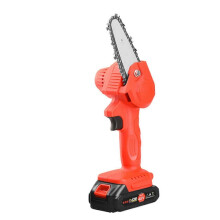 (US Plug-Red)Handheld Mini Chainsaw for Wood Cutting and One-Hand Chainsaw Rechargeable Saw Garden Logging