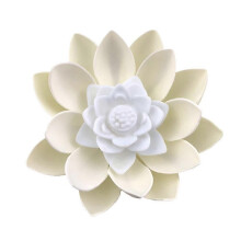 (Weiß) Künstliche schwimmende Nachtlicht Led Lotus Lampe Garten Teich Schwimmbad Dekor hy