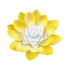 (Gelb) Künstliche schwimmende Nachtlicht Led Lotus Lampe Garten Teich Schwimmbad Dekor hy