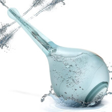 (Blu) Peretta per clistere anale, prevenzione del riflusso, peretta per clistere in silicone con 5 fori