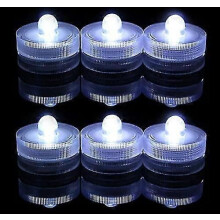 (Weiß) 12er-Pack Mini-Tauch-LED-Teelichter, wasserdichte flammenlose Lichter für Vasen, Pools, Teiche,