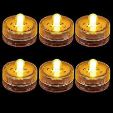 (Gelb) 12er-Pack Mini-Tauch-LED-Teelichter, wasserdichte flammenlose Lichter für Vasen, Pools, Teiche,