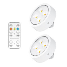 (2pcs)Battery Operated Light Bulbs With Remote, Battery Powered Led Puck Lights With E26 Screw In, Aa
