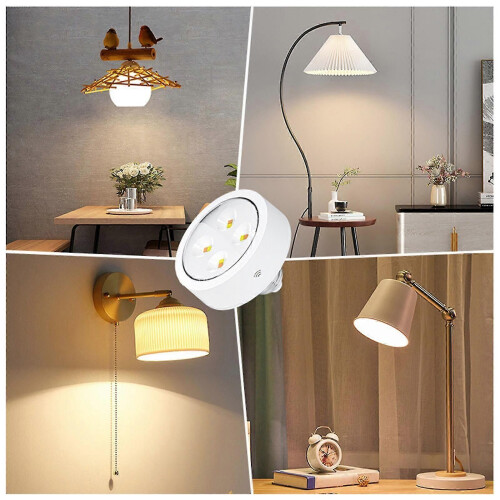 (4pcs)Battery Operated Light Bulbs With Remote, Battery Powered Led Puck Lights With E26 Screw In, Aa 1