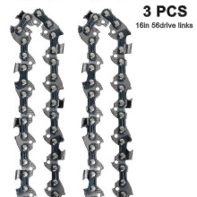 (16 Zoll, 56 Treibglieder) 3-teilige Universal-Kettensägekette für Forstarbeiten, 3/8 Lp-Teilung, Halbmeißel