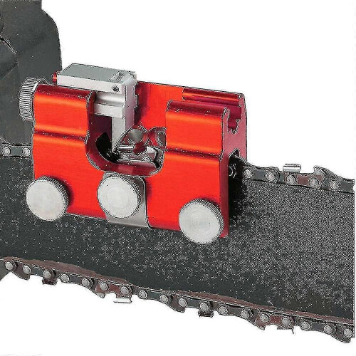 (Red)Portable Manual Chainsaw Chain Sharpener Crank High Quality 1